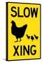 Slow Chicken Crossing Plastic Sign-null-Stretched Canvas