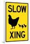 Slow Chicken Crossing Plastic Sign-null-Framed Art Print