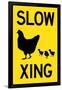 Slow Chicken Crossing Plastic Sign-null-Framed Art Print