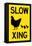 Slow Chicken Crossing Plastic Sign-null-Framed Stretched Canvas