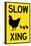 Slow Chicken Crossing Plastic Sign-null-Stretched Canvas