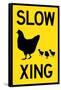 Slow Chicken Crossing Plastic Sign-null-Framed Stretched Canvas