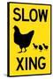 Slow Chicken Crossing Plastic Sign-null-Stretched Canvas