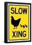 Slow Chicken Crossing Sign Poster-null-Framed Poster