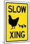 Slow Chicken Crossing Sign Poster-null-Mounted Poster