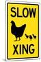 Slow Chicken Crossing Sign Poster-null-Mounted Poster