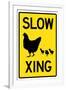 Slow Chicken Crossing Sign-null-Framed Art Print