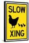 Slow Chicken Crossing-null-Framed Poster