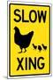 Slow Chicken Crossing-null-Mounted Poster