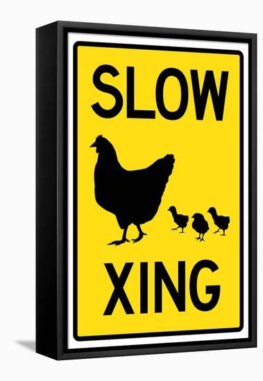Slow Chicken Crossing-null-Framed Stretched Canvas