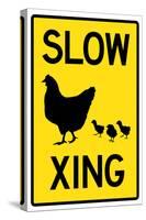 Slow Chicken Crossing-null-Stretched Canvas