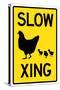 Slow Chicken Crossing-null-Stretched Canvas