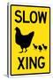 Slow Chicken Crossing-null-Stretched Canvas