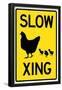 Slow Chicken Crossing-null-Framed Poster