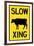 Slow Cow Crossing Plastic Sign-null-Framed Art Print