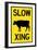 Slow Cow Crossing Plastic Sign-null-Framed Art Print