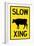 Slow Cow Crossing Plastic Sign-null-Framed Art Print