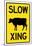 Slow Cow Crossing Sign Poster-null-Mounted Poster