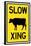 Slow Cow Crossing Sign Poster-null-Framed Poster