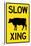 Slow Cow Crossing Sign Poster-null-Stretched Canvas