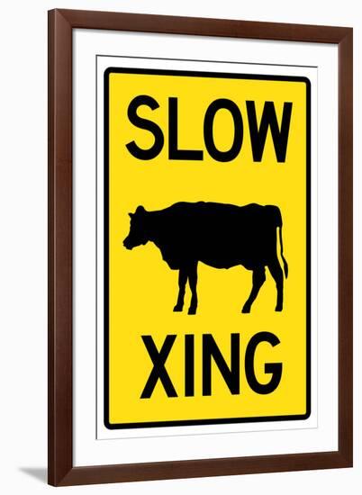 Slow Cow Crossing-null-Framed Art Print