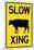 Slow Cow Crossing-null-Mounted Art Print