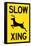 Slow - Deer Crossing Plastic Sign-null-Framed Stretched Canvas