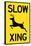 Slow - Deer Crossing Plastic Sign-null-Stretched Canvas