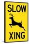 Slow - Deer Crossing Plastic Sign-null-Stretched Canvas