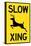 Slow - Deer Crossing Plastic Sign-null-Stretched Canvas