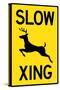 Slow - Deer Crossing Plastic Sign-null-Stretched Canvas