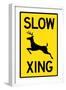 Slow - Deer Crossing Plastic Sign-null-Framed Art Print