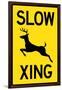 Slow - Deer Crossing Plastic Sign-null-Framed Art Print