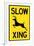 Slow - Deer Crossing Plastic Sign-null-Framed Art Print