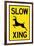 Slow - Deer Crossing Plastic Sign-null-Framed Art Print