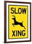 Slow - Deer Crossing Plastic Sign-null-Framed Art Print