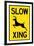 Slow - Deer Crossing Plastic Sign-null-Framed Art Print