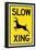 Slow - Deer Crossing Sign Poster-null-Framed Poster