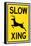 Slow - Deer Crossing Sign Poster-null-Framed Stretched Canvas