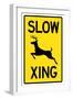 Slow - Deer Crossing Sign-null-Framed Art Print