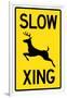 Slow - Deer Crossing Sign-null-Framed Art Print