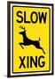 Slow - Deer Crossing Sign-null-Framed Art Print