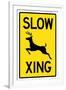 Slow - Deer Crossing Sign-null-Framed Art Print