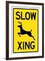 Slow - Deer Crossing Sign-null-Framed Art Print