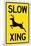 Slow - Deer Crossing Sign-null-Mounted Art Print