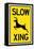 Slow - Deer Crossing Sign-null-Framed Stretched Canvas