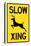 Slow - Deer Crossing Sign-null-Stretched Canvas