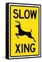 Slow - Deer Crossing-null-Framed Stretched Canvas