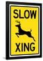 Slow - Deer Crossing-null-Framed Poster