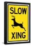 Slow - Deer Crossing-null-Framed Poster